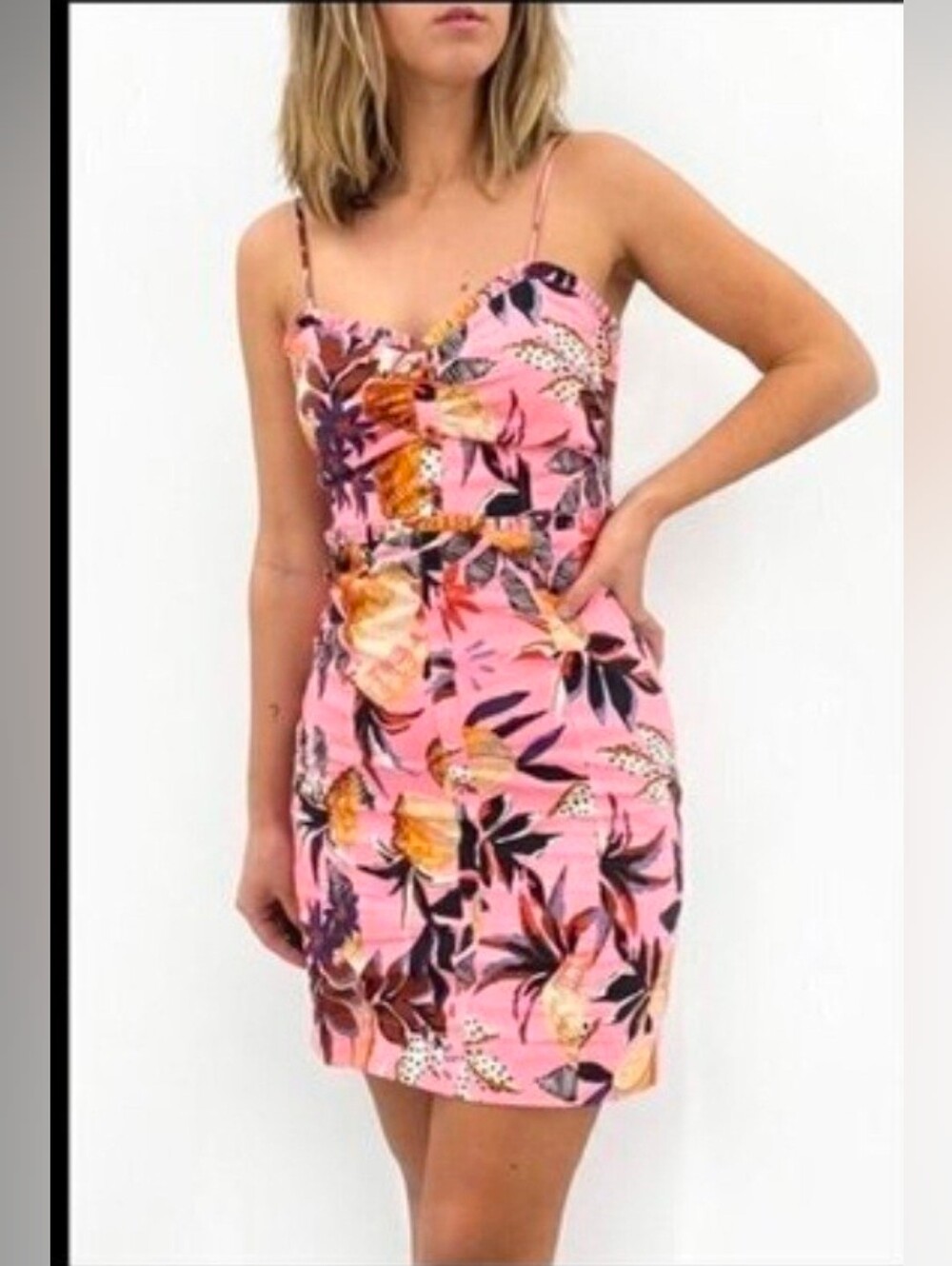 Farm Rio Pink Pineapple Mini Dress Size XS